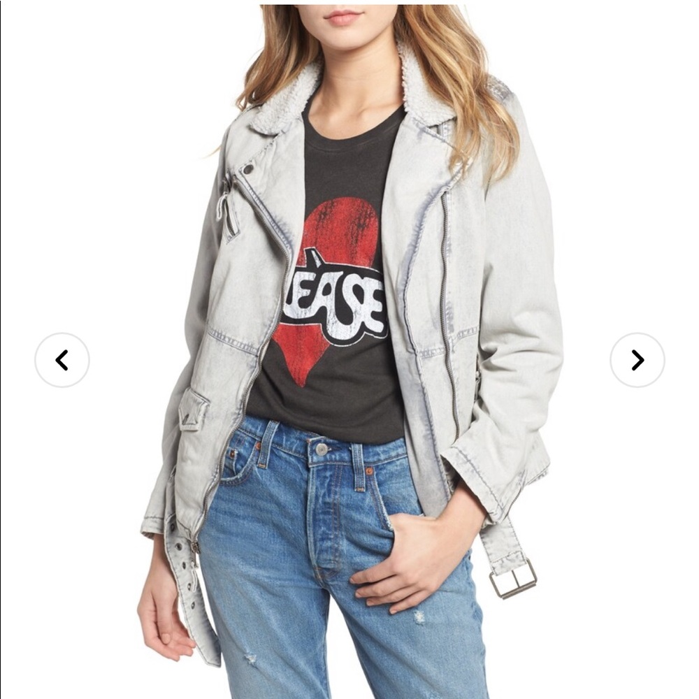 Levi’s denim jean jacket w/ faux shearling trim